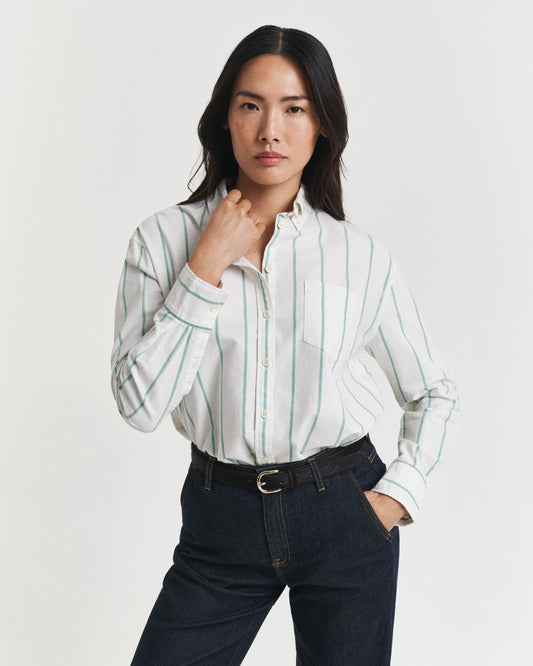 Chemise Oxford classique à rayures coupe décontractée
