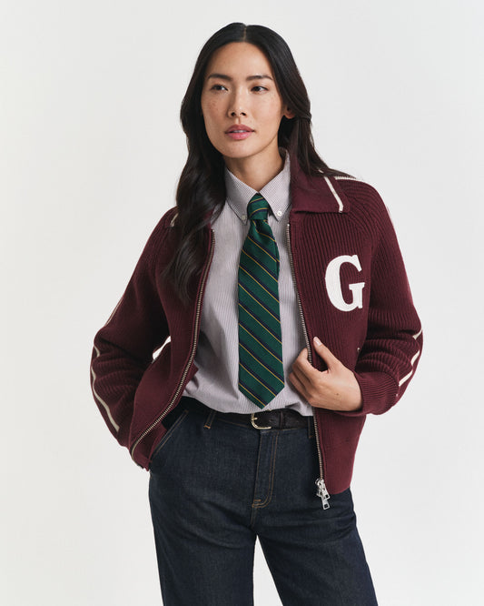 Cardigan zippé universitaire