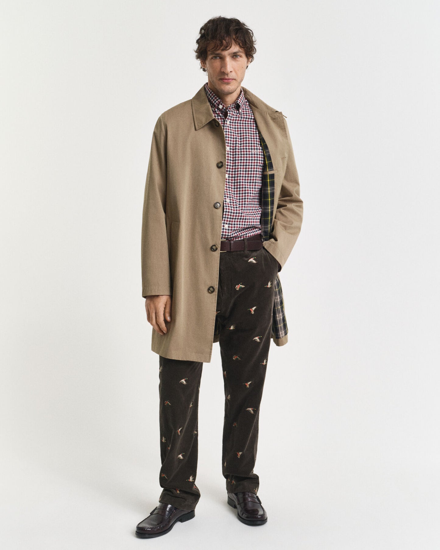 Chemise en twill de vichy coupe droite