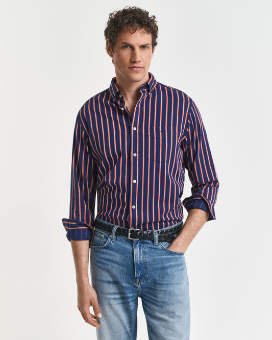 Chemise en twill rayé dobby coupe droite