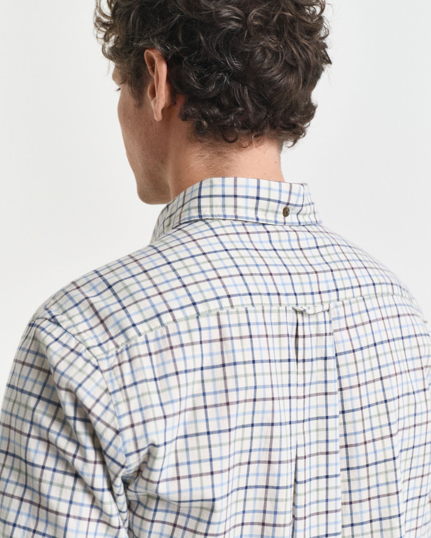 Chemise twill à carreaux Tattersall coupe droite