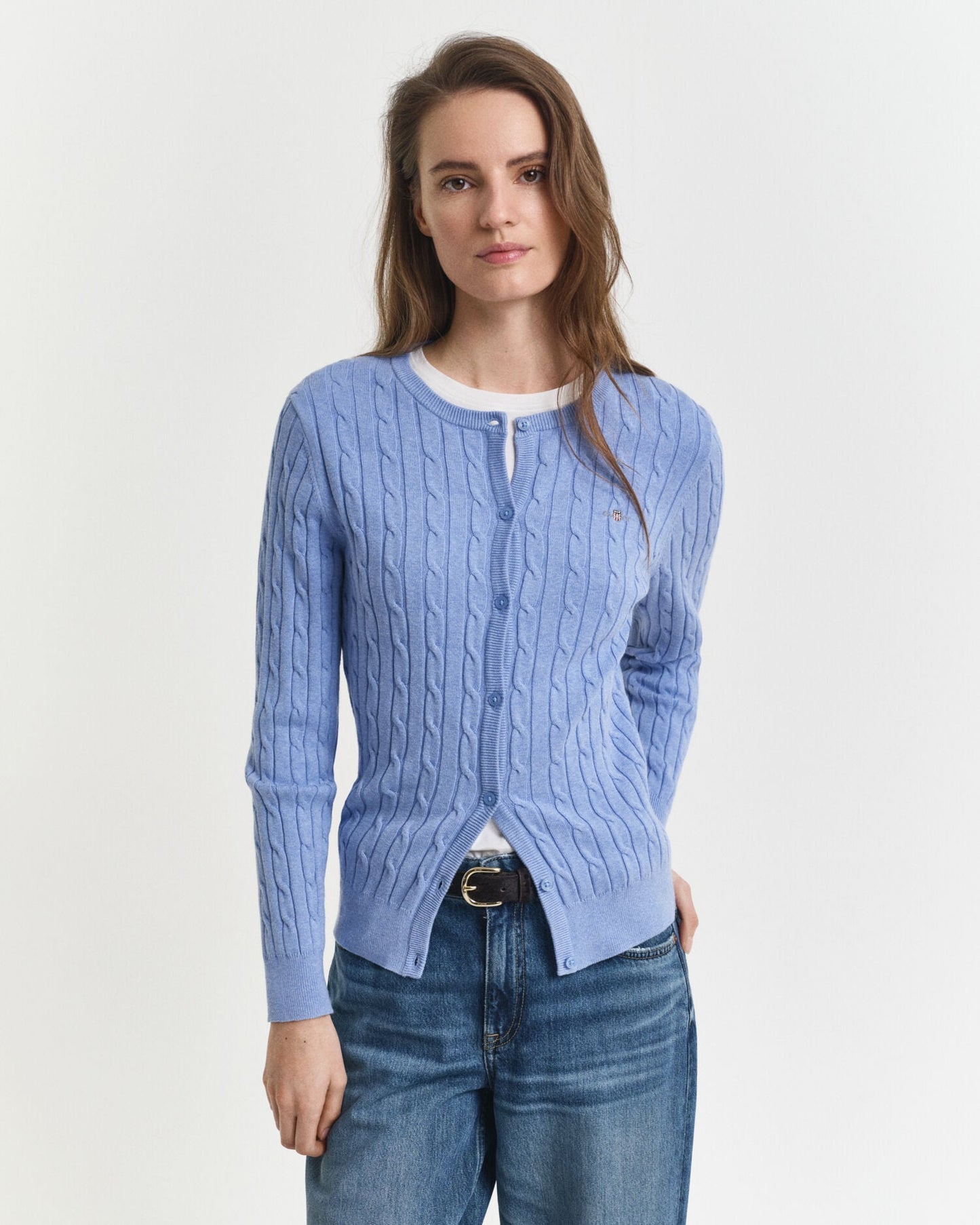 Cardigan torsadé en coton extensible