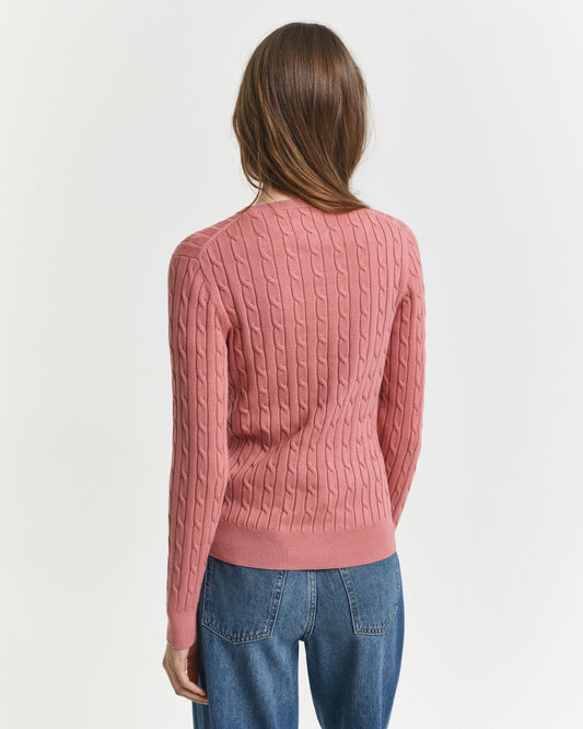 Pull col rond en coton extensible torsadé