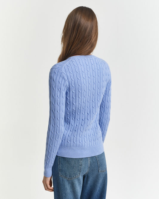 Cardigan en maille torsadée de coton extensible