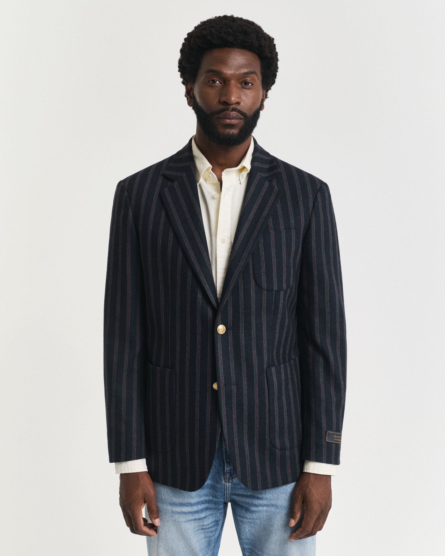Gestreifter Flanell-Club-Blazer