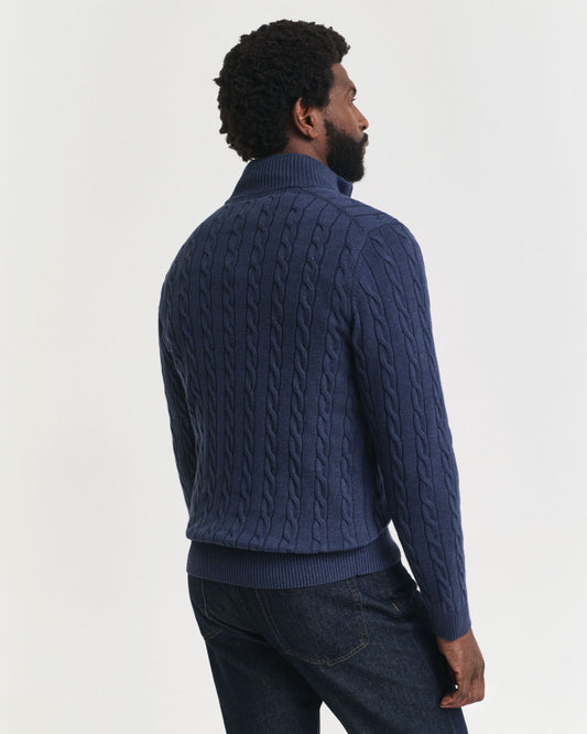 Pull en coton torsadé avec demi-zip