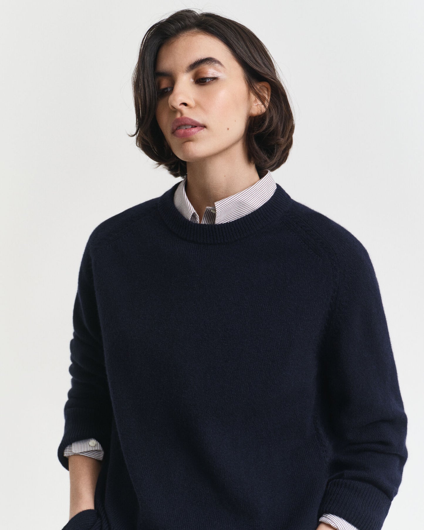 Pullover aus weichem Wolle-Kaschmir-Gemisch mit Rundhalsausschnitt