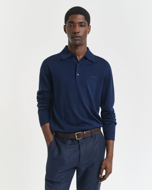 Pull polo en laine mérinos extrafine