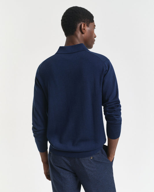 Pull polo en laine mérinos extrafine