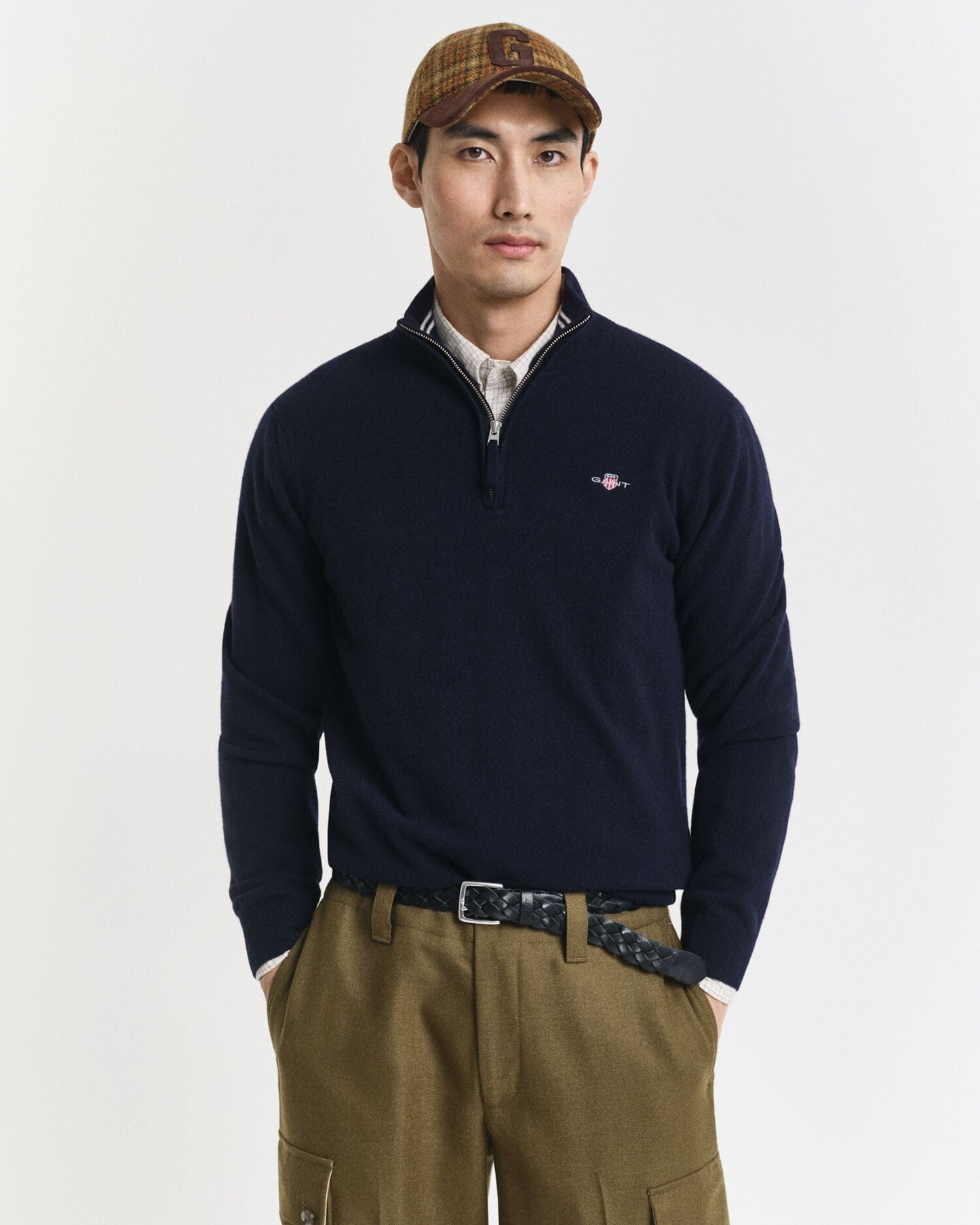 Pull demi-zippé en agneau super fin