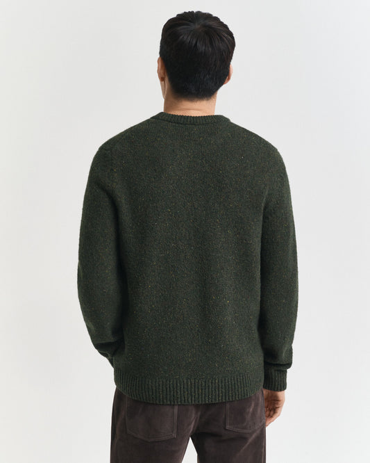 Pull ras-du-cou en maille de laine mélangée à pois