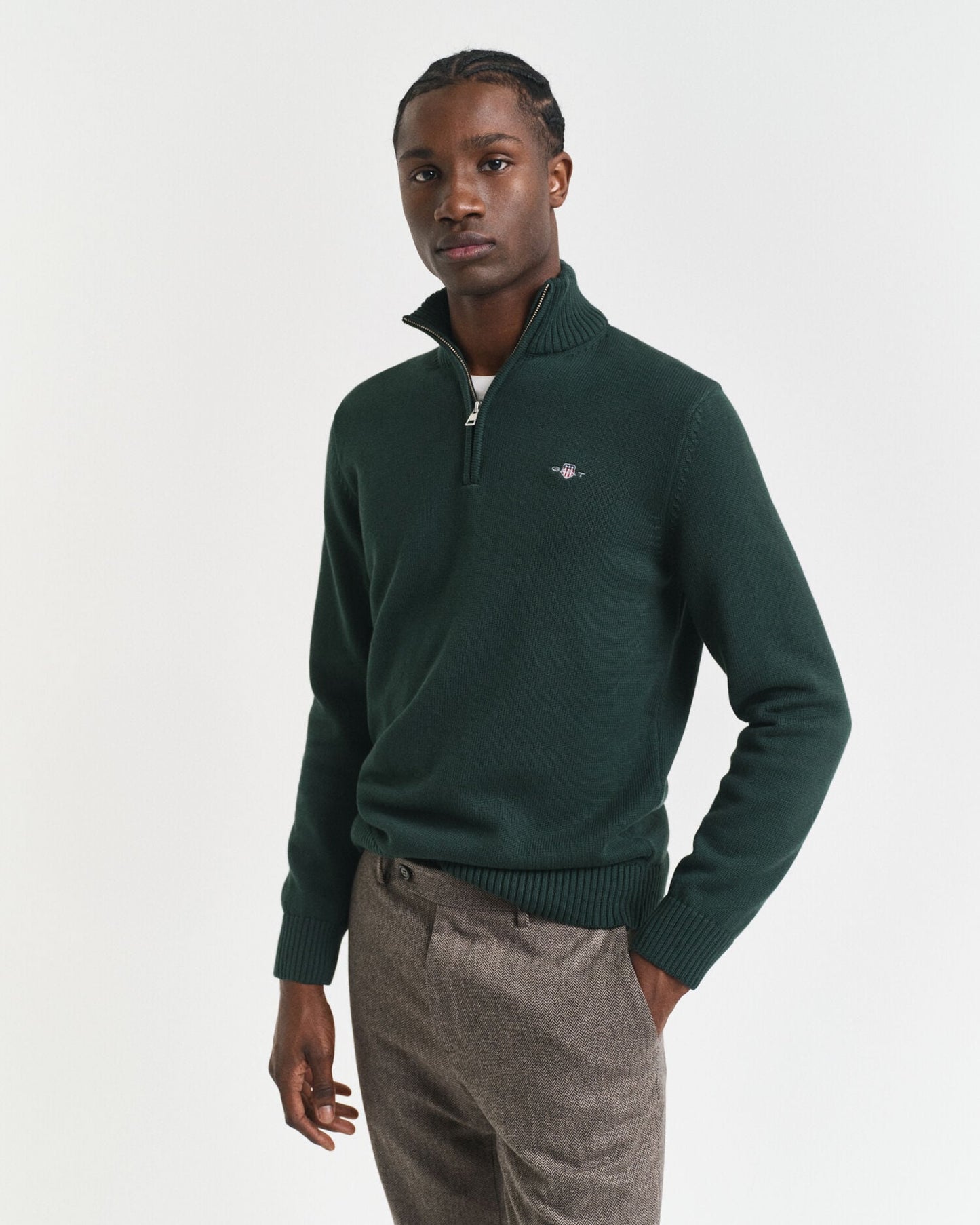 Freizeit-Baumwoll-Half-Zip-Pullover