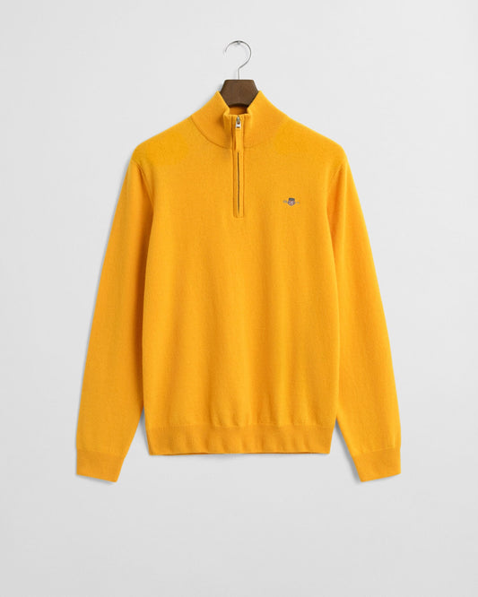 Pull demi-zippé en agneau mérinos extra-fin