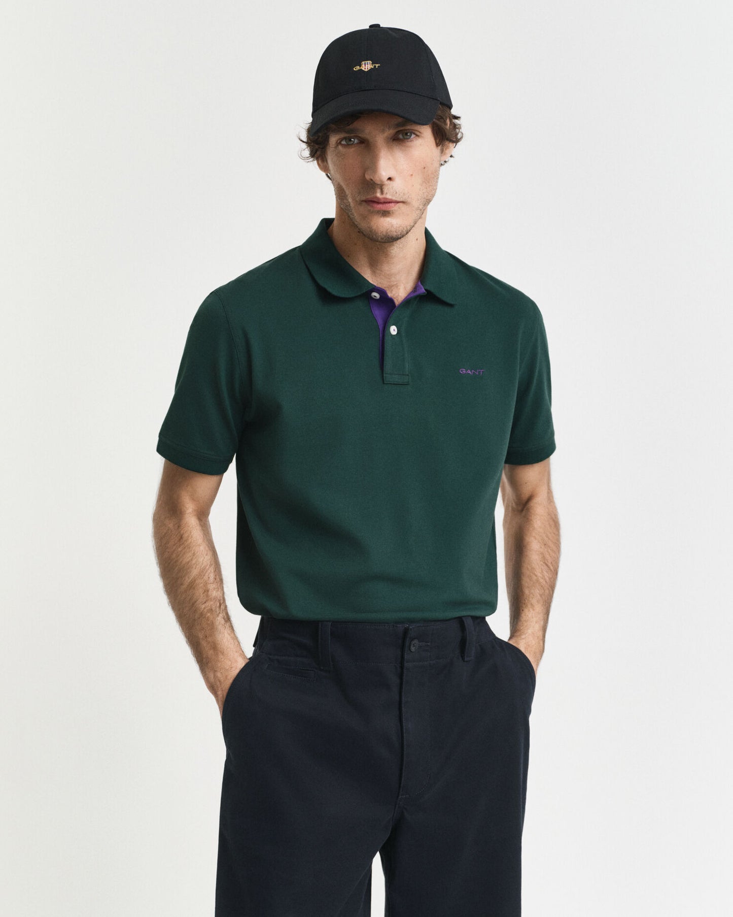Polo en piqué contrastant