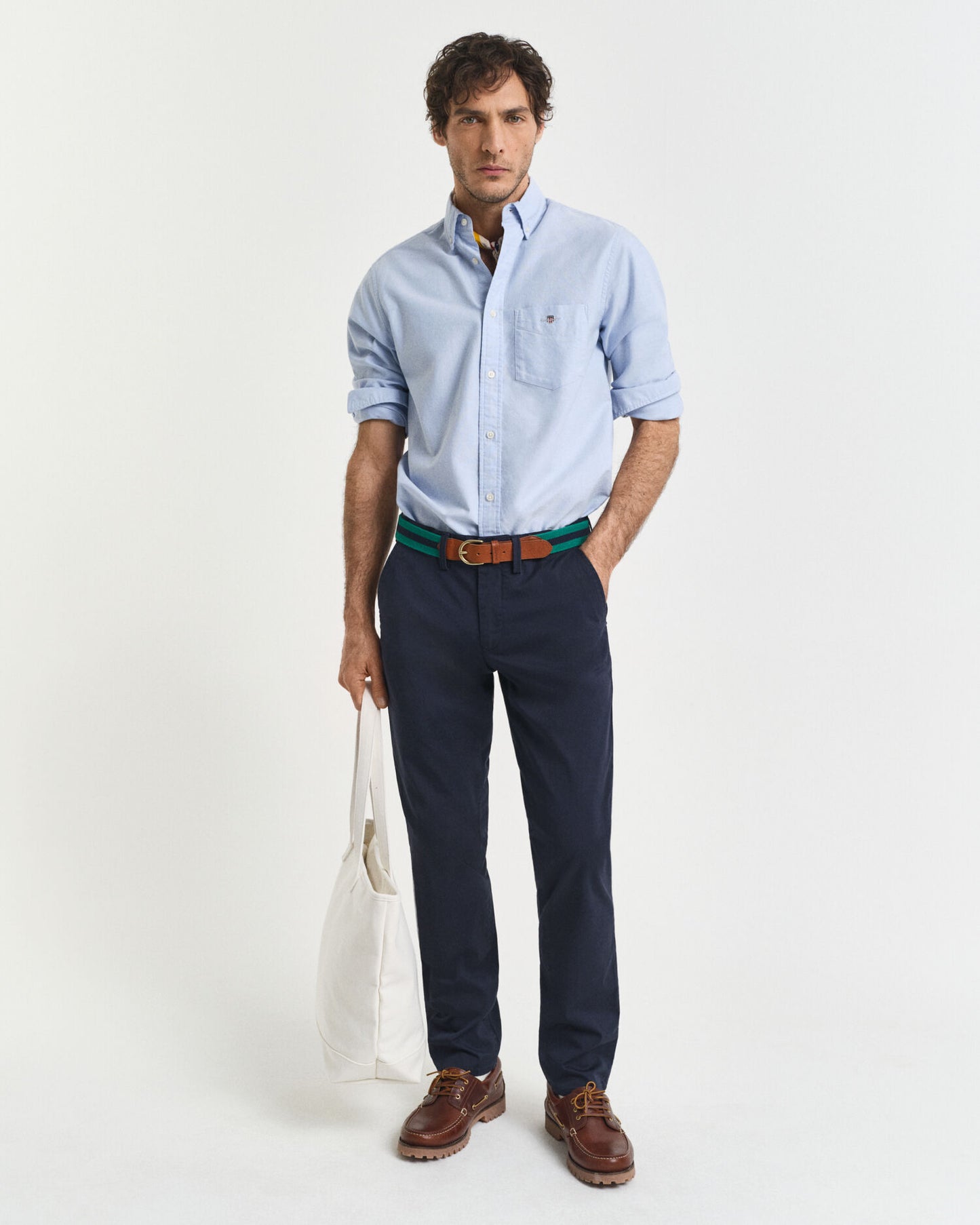 Pantalon chino en sergé coupe slim