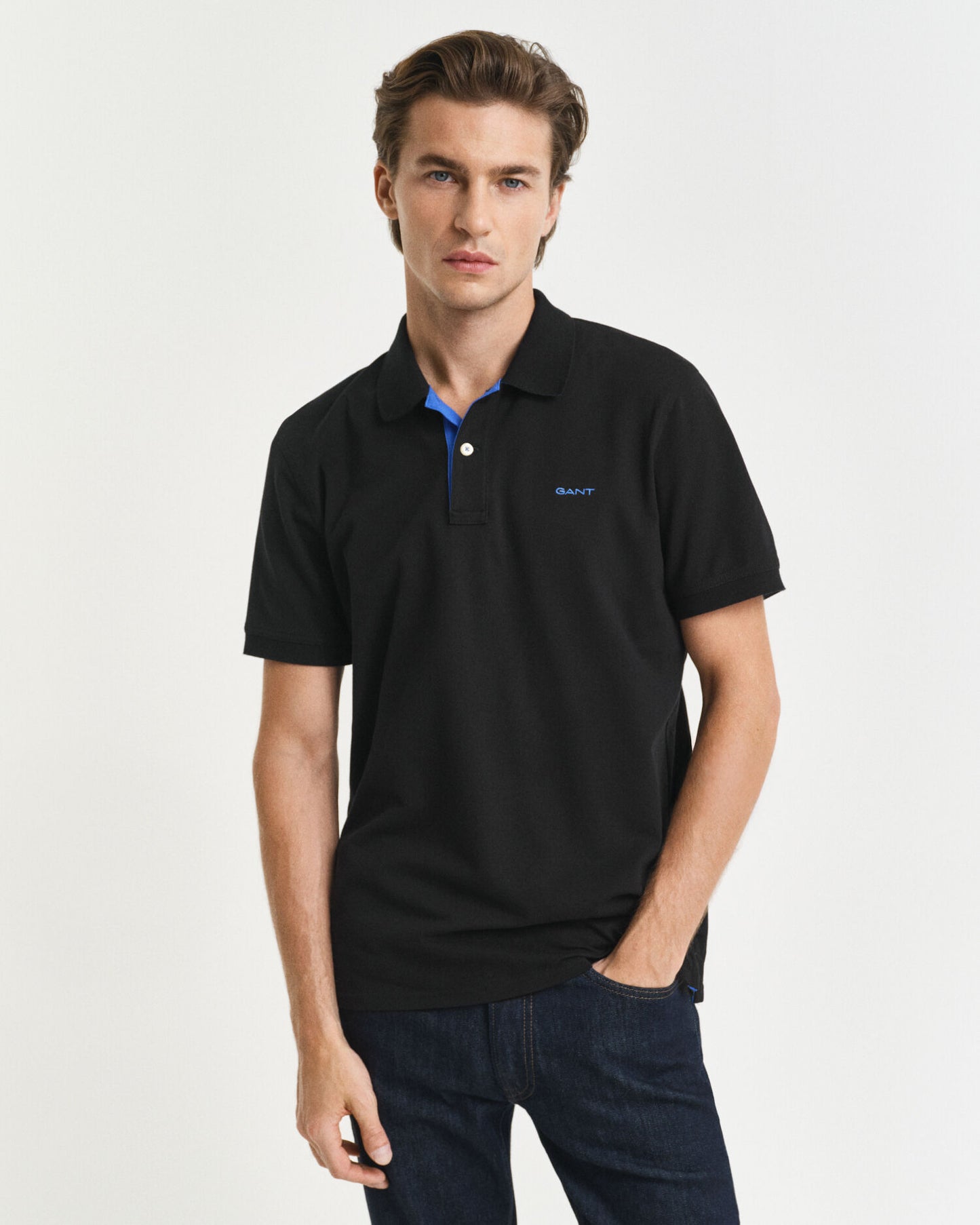 Polo en piqué contrastant