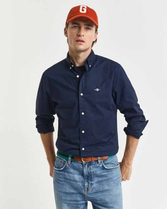 Chemise classique en popeline coupe ajustée