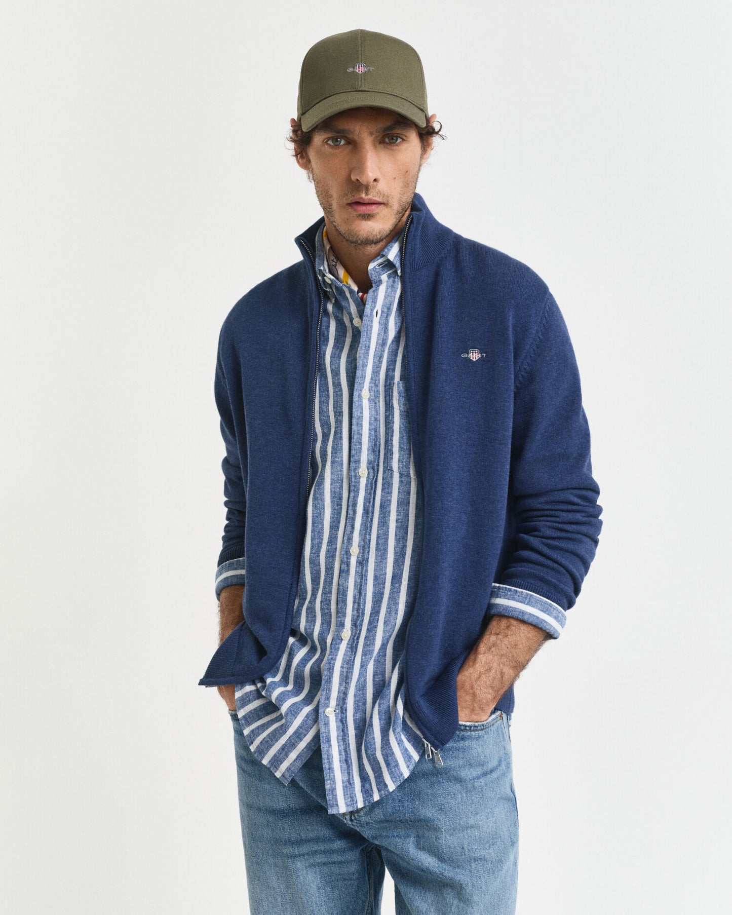 Lässiger Baumwoll-Cardigan mit Reißverschluss